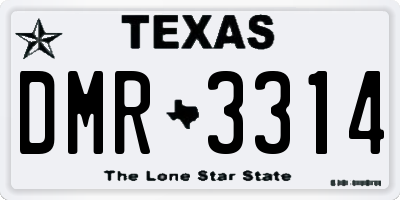 TX license plate DMR3314