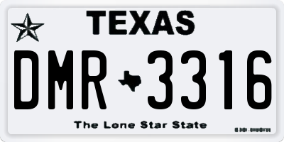TX license plate DMR3316