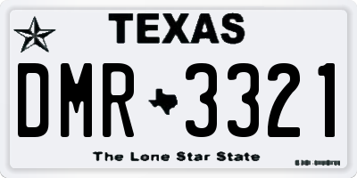 TX license plate DMR3321