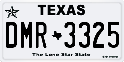 TX license plate DMR3325