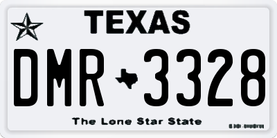 TX license plate DMR3328