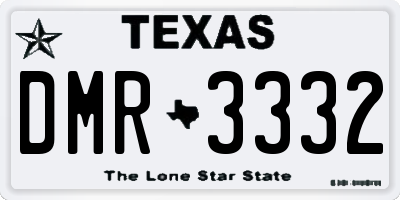 TX license plate DMR3332