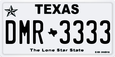 TX license plate DMR3333