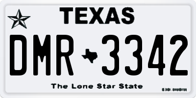 TX license plate DMR3342