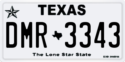 TX license plate DMR3343