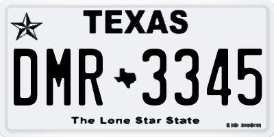 TX license plate DMR3345