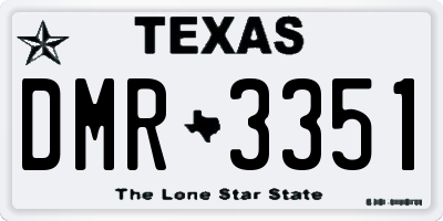 TX license plate DMR3351