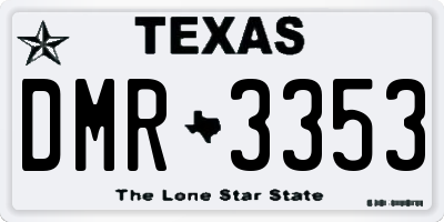 TX license plate DMR3353