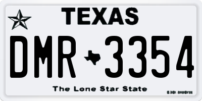 TX license plate DMR3354