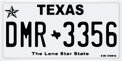 TX license plate DMR3356