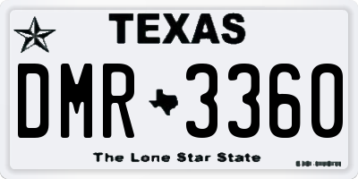 TX license plate DMR3360