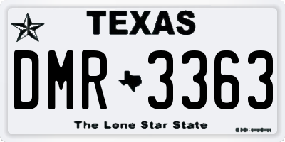 TX license plate DMR3363
