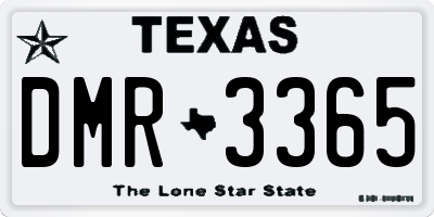TX license plate DMR3365