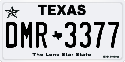 TX license plate DMR3377