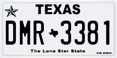 TX license plate DMR3381