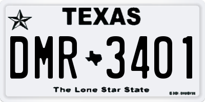 TX license plate DMR3401