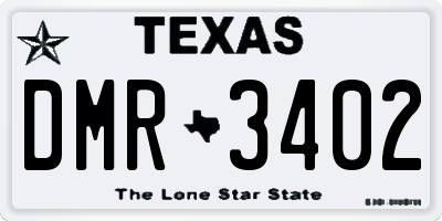 TX license plate DMR3402