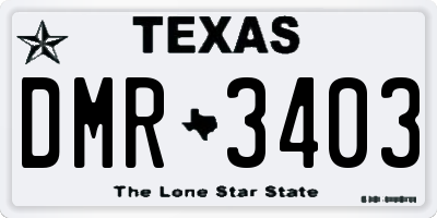 TX license plate DMR3403