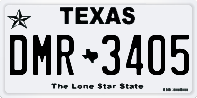 TX license plate DMR3405