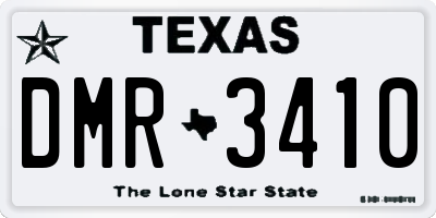 TX license plate DMR3410