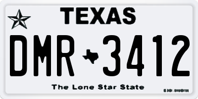 TX license plate DMR3412