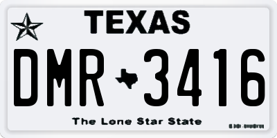 TX license plate DMR3416