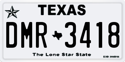 TX license plate DMR3418
