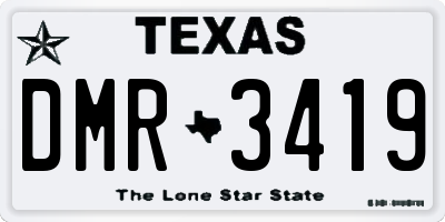 TX license plate DMR3419