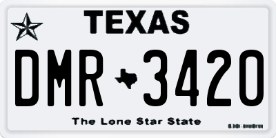 TX license plate DMR3420