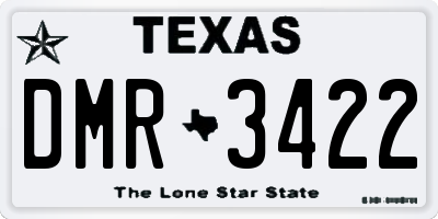 TX license plate DMR3422