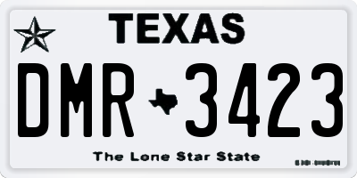 TX license plate DMR3423
