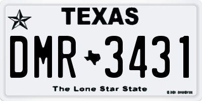 TX license plate DMR3431