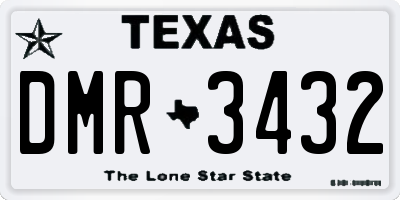 TX license plate DMR3432