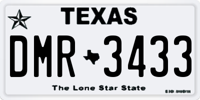 TX license plate DMR3433