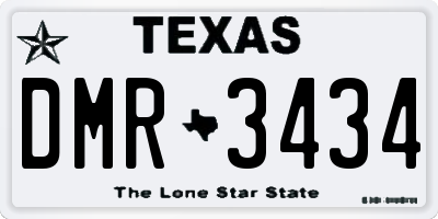 TX license plate DMR3434