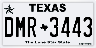 TX license plate DMR3443