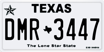TX license plate DMR3447
