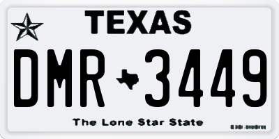 TX license plate DMR3449