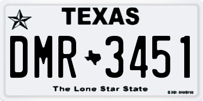 TX license plate DMR3451