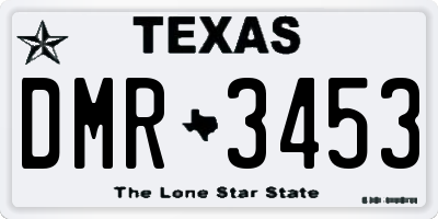 TX license plate DMR3453