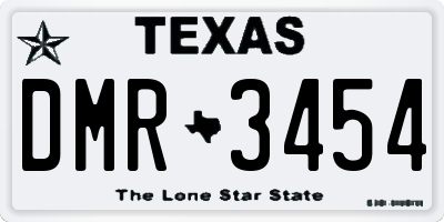 TX license plate DMR3454