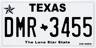 TX license plate DMR3455
