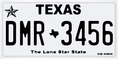 TX license plate DMR3456