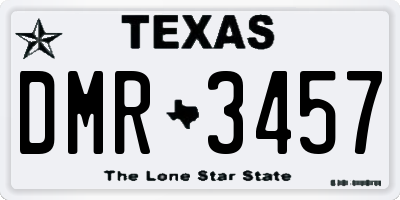 TX license plate DMR3457