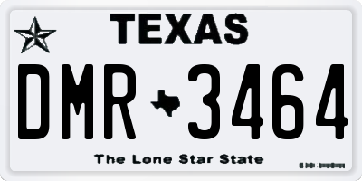 TX license plate DMR3464