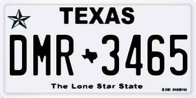TX license plate DMR3465