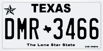 TX license plate DMR3466