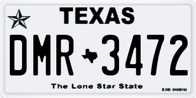 TX license plate DMR3472