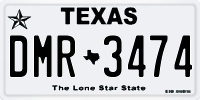 TX license plate DMR3474