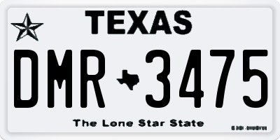 TX license plate DMR3475